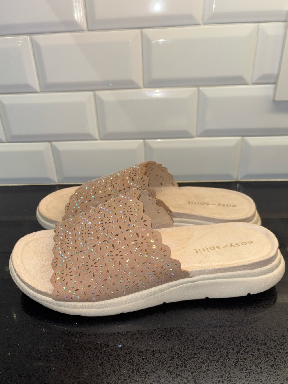 Easy Spirit Alora embellished slide sandals Size 10.5 Women’s $69